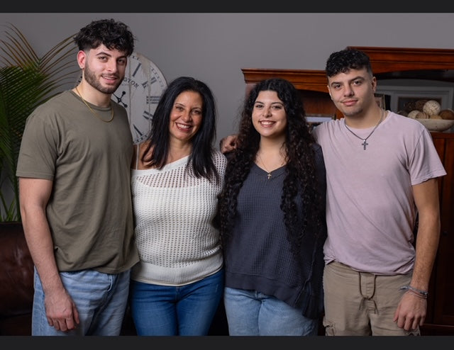 Family portrait of Joanne the Founder with her children 