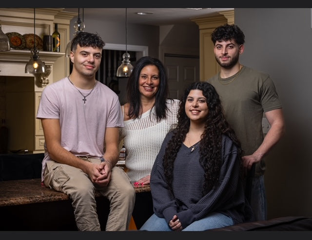 Founder Joanne with her three children grown up 